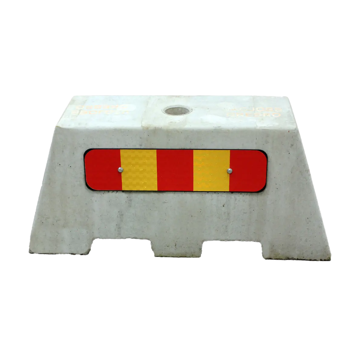 Betonggris med röda och gula reflexer