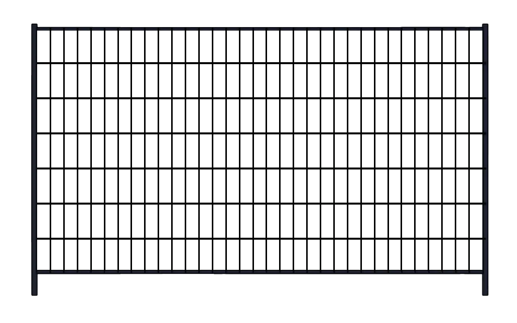 Svart byggstängsel med tjock ram